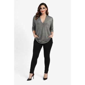 Silver Blouse Shirt Top New York & Co Women's WOMAN'S Large